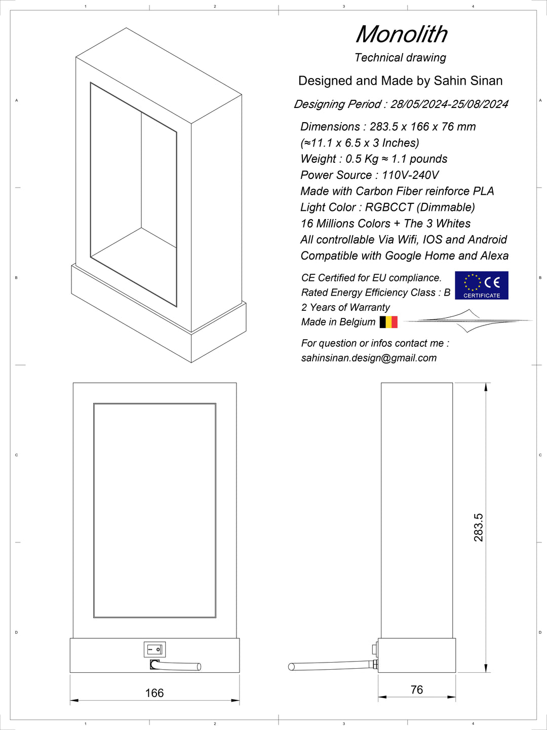 Monolith | Modern and Minimalist Smart RGB Light